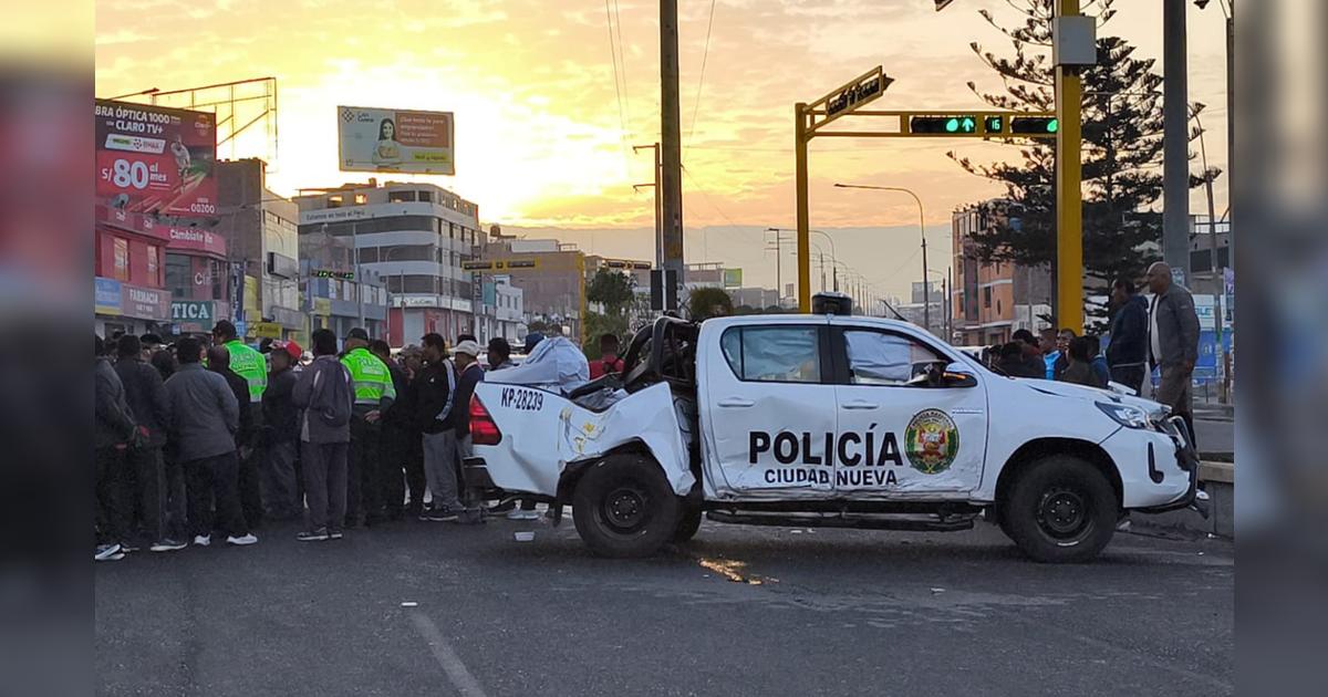 Patrullero con detenido a bordo choca con taxi y deja un herido tras ...