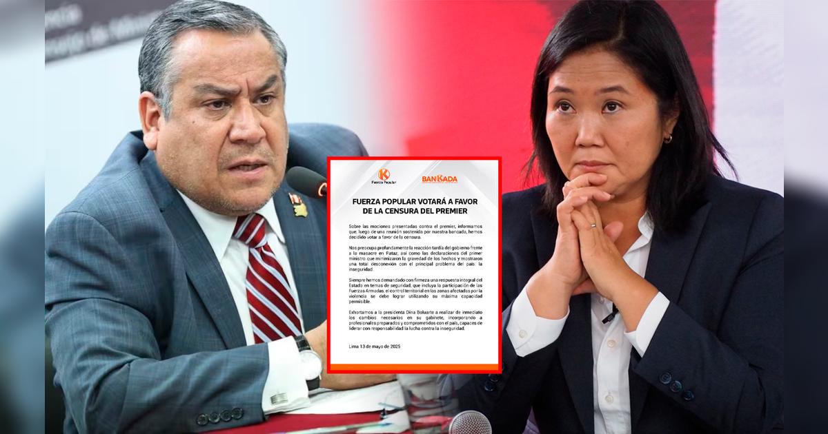 Fuerza Popular respalda censura contra