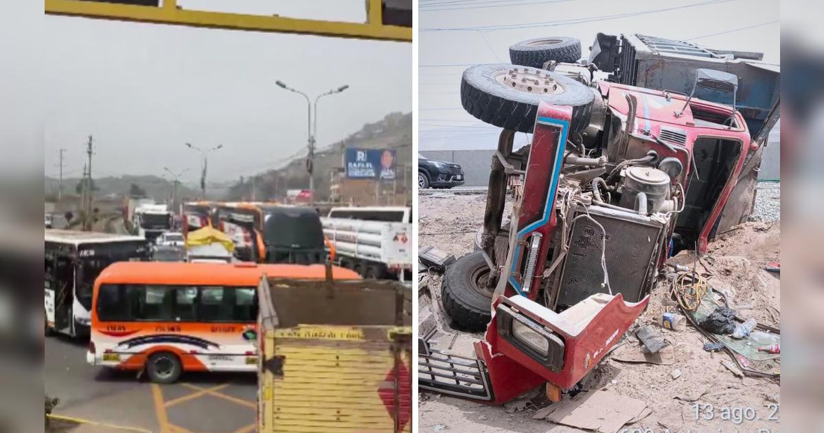 Camión se vuelca tras chocar con bus en – El reportero andino
