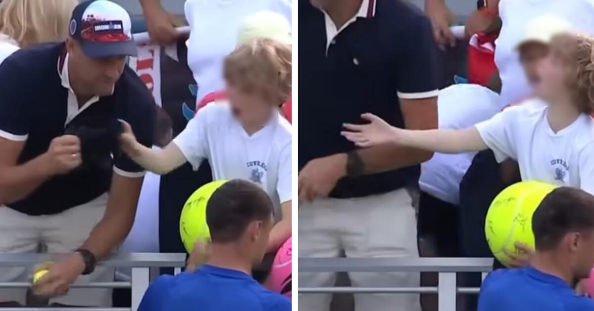 Tenista regala gorra a niño en el US Open, pero adulto se la quita y desata indignación en redes sociales