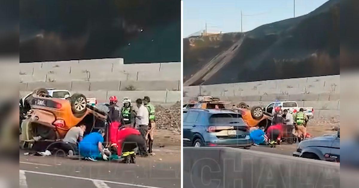 Auto se despista, da vueltas de campana y deja cinco heridos en la ...