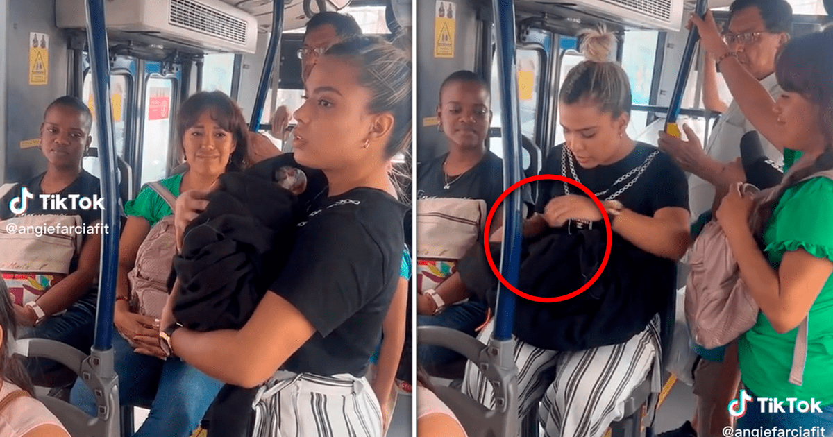 Tiktok Viral Señora Le Cede El Asiento A Una Joven Que Cargaba A Un Bebé En Un Bus Y Se 9722