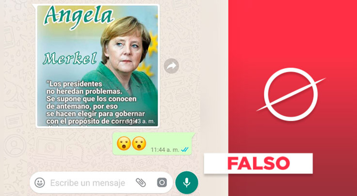 Frase viral de la canciller alemana Angela Merkel aleccionando a los  presidentes es falsa