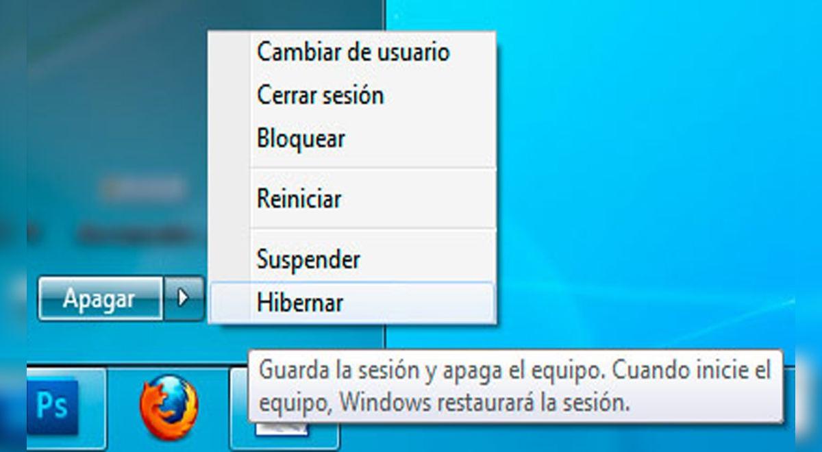 ¿Para qué sirven los botones ‘suspender’ e ‘hibernar’ que aparecen en