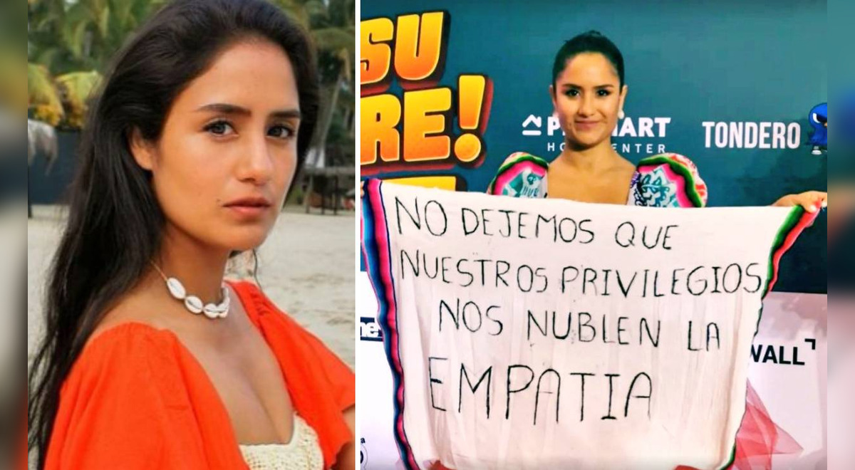 Mayella Lloclla protests at the PREMIERE of “Asu mare”: “That our privileges do not cloud our empathy”