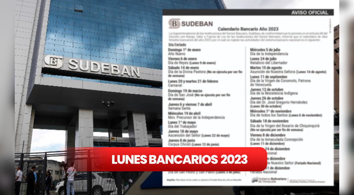 Cuándo Es Lunes Bancario Lunes Bancarios 2023 Calendario Feriados Bancarios 2023 Sudeban
