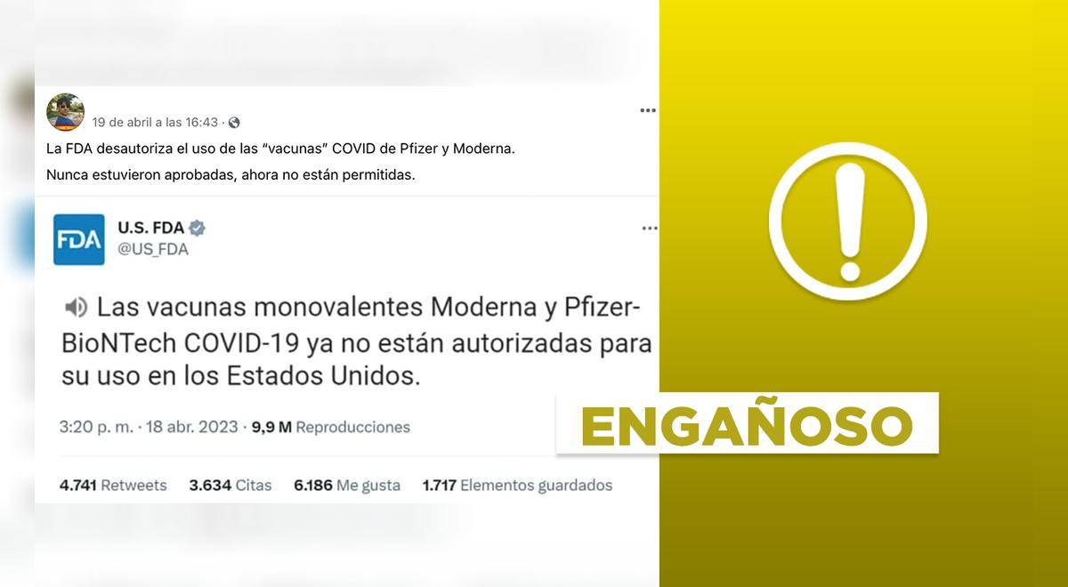 Es engañoso afirmar que la FDA desautorizó el uso de vacunas contra la