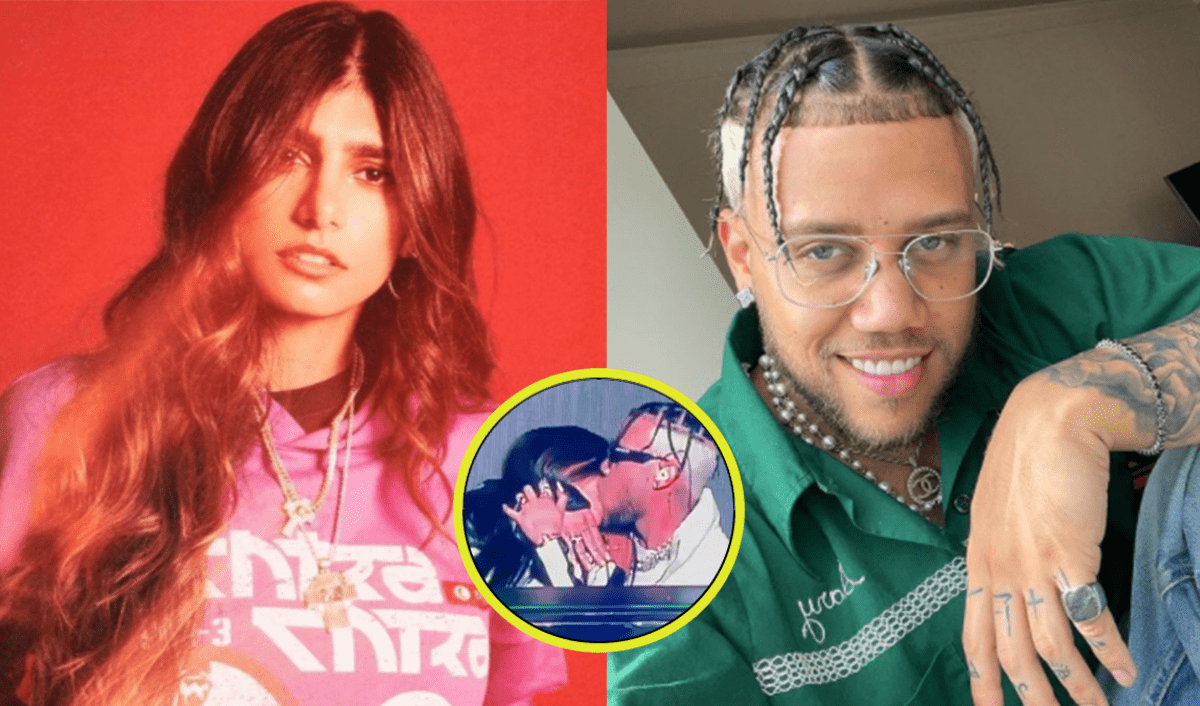 Jhay Cortez y Mía Khalifa se dieron apasionado beso durante concierto
