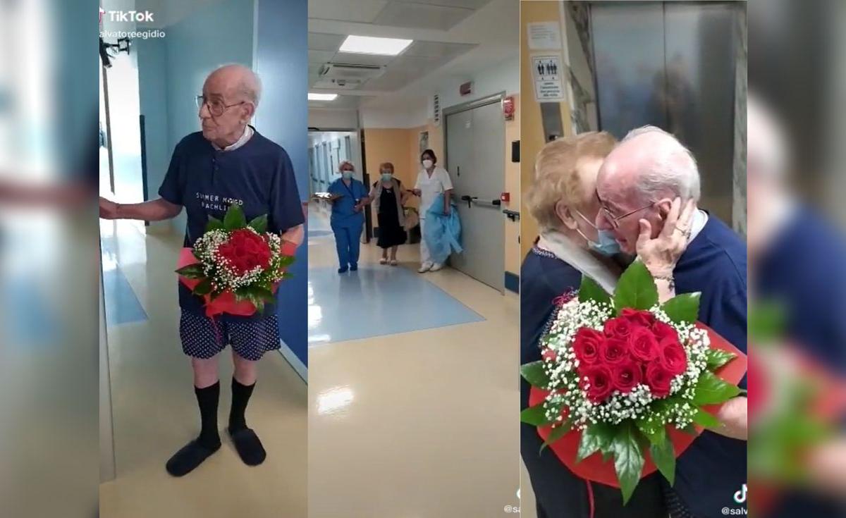 TikTok viral: adulto mayor llevó ramo de rosas a su esposa luego de ...