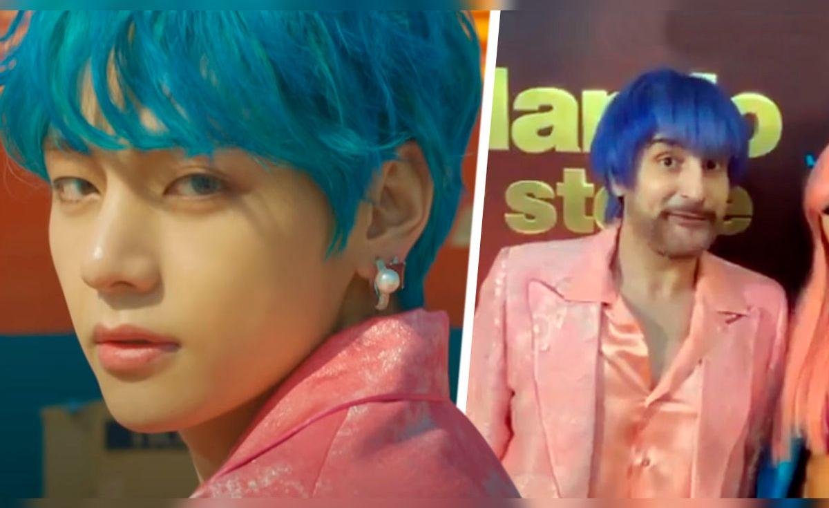 BTS: conductor italiano hace cosplay de Taehyung para presentación de