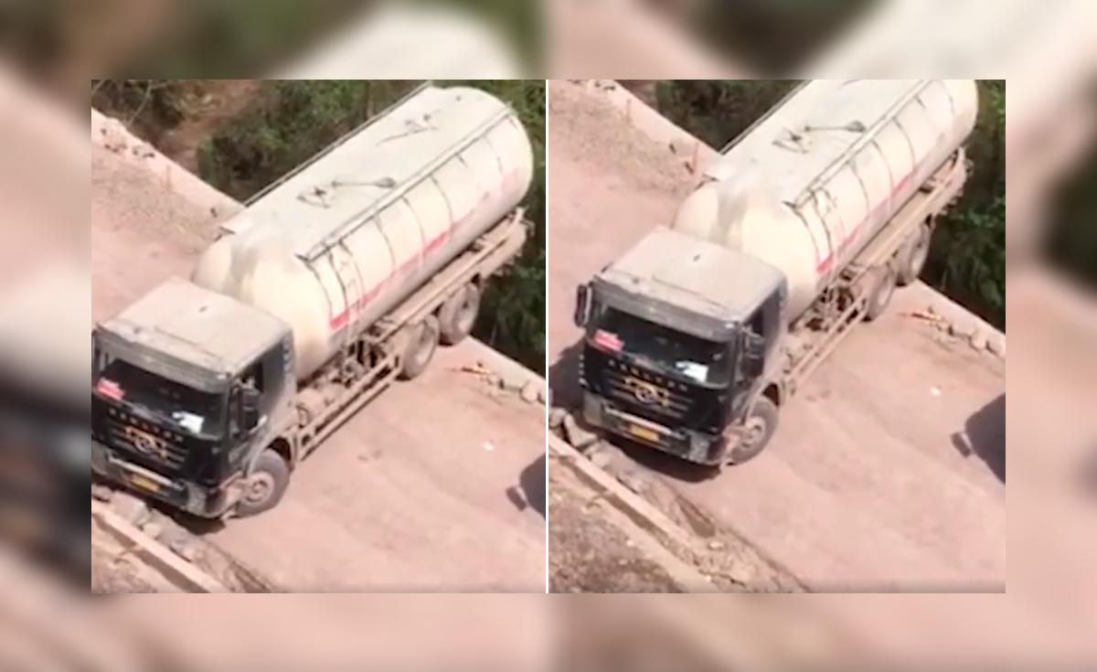 Vía Facebook: Temeraria maniobra de conductor lo salva de caer a un ...