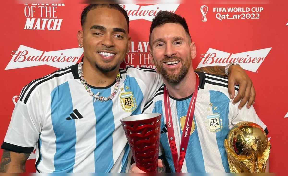 Ozuna festeja título de la selección argentina junto a Lionel Messi: “Felicidades al mejor del mundo”