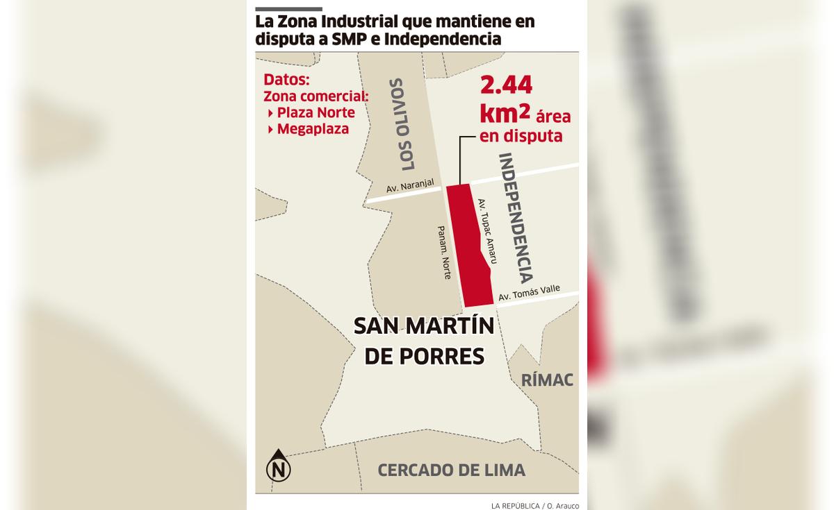 Smp Distrito Mapa La Zona Industrial que mantiene en disputa a SMP e Independencia ...