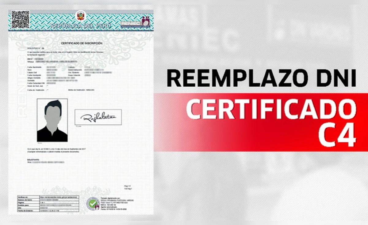 Hoja Reniec Cómo tramitar C4 en Reniec: cuál es el trámite para emitir certificado ...