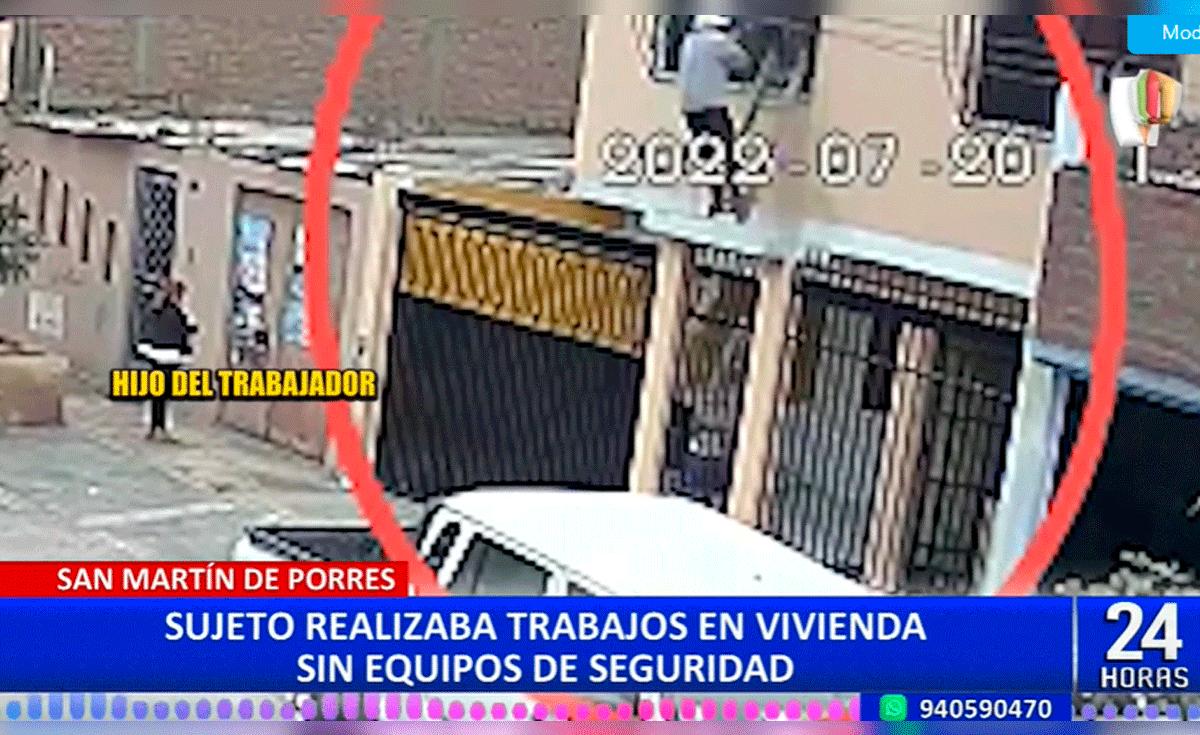 SMP: albañil cae desde el segundo piso de vivienda y sobrevive pese a ...