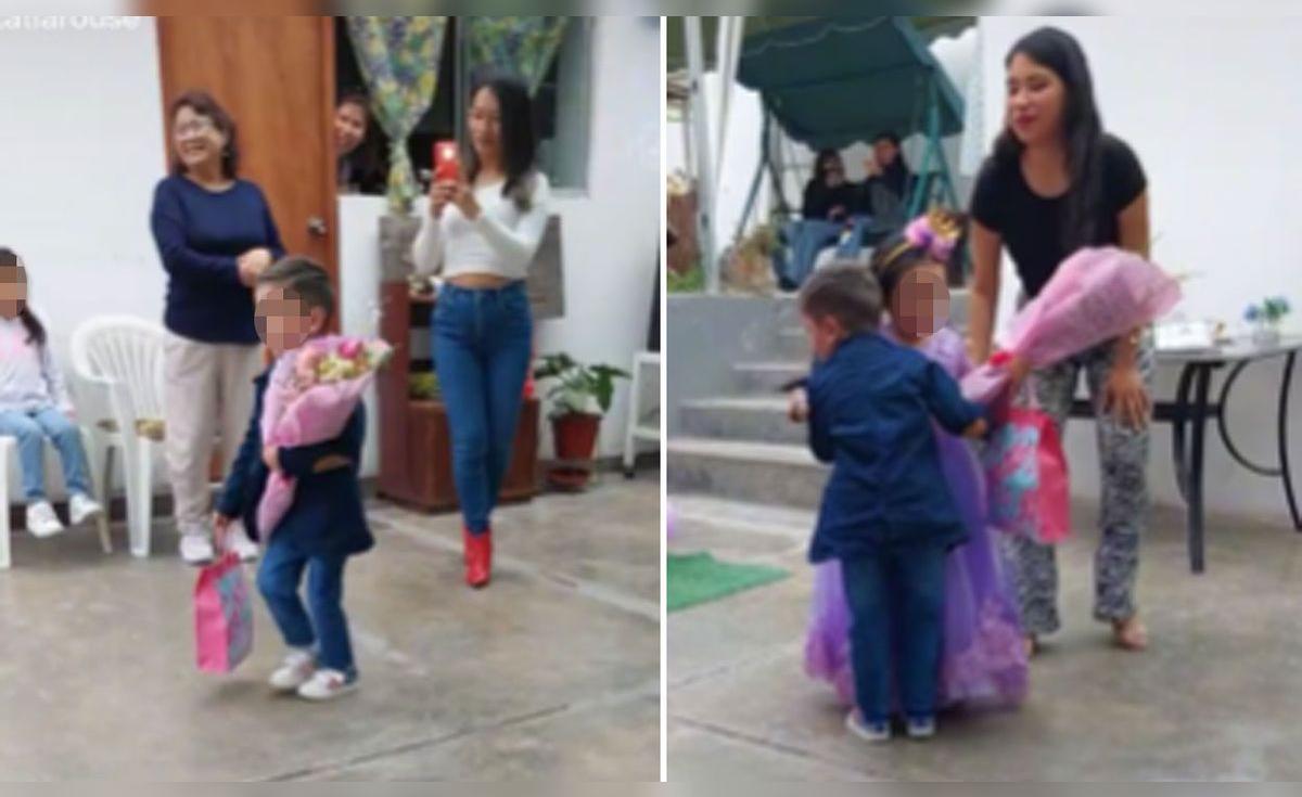 TikTok viral: niño acude al cumpleaños de su amiga y entra con un ramo ...