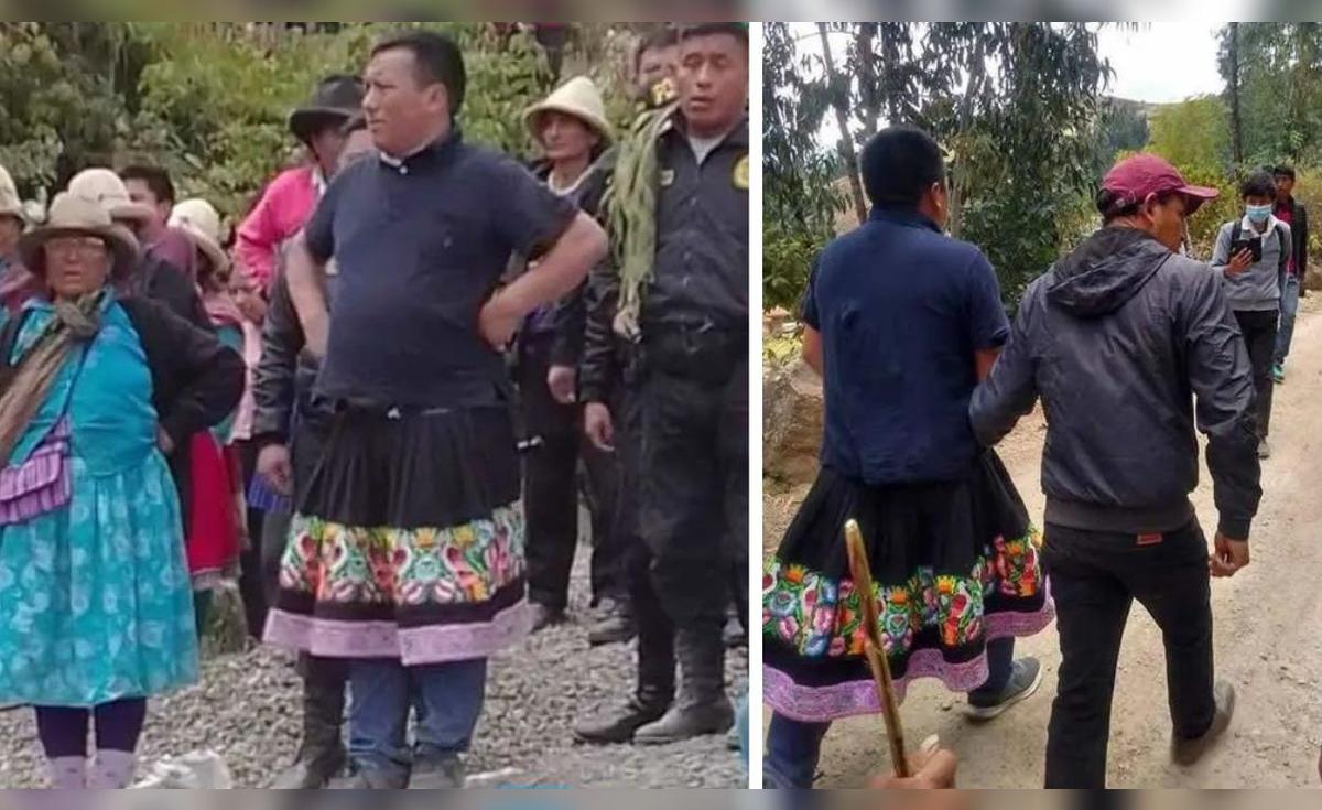 Pobladores castigan a alcalde y lo obligan a caminar con pollera por ...