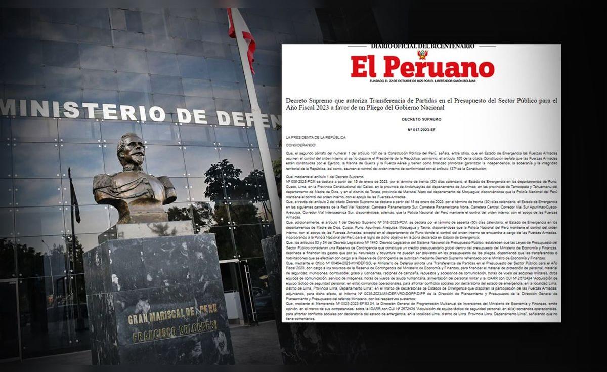 Gobierno autoriza transferencia de S/233 millones al Mindef para ...