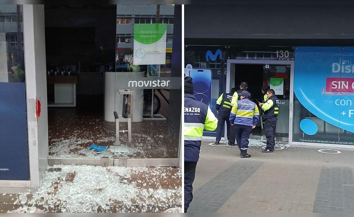 Asaltan tienda de Movistar en centro comercial La Rambla: rompieron ...
