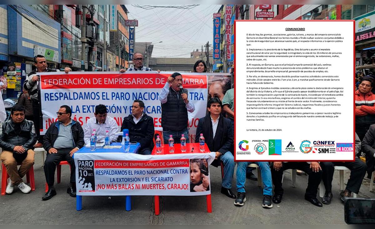 Gremios de Gamarra se suman al paro nacional del 23 de octubre: exigen ...
