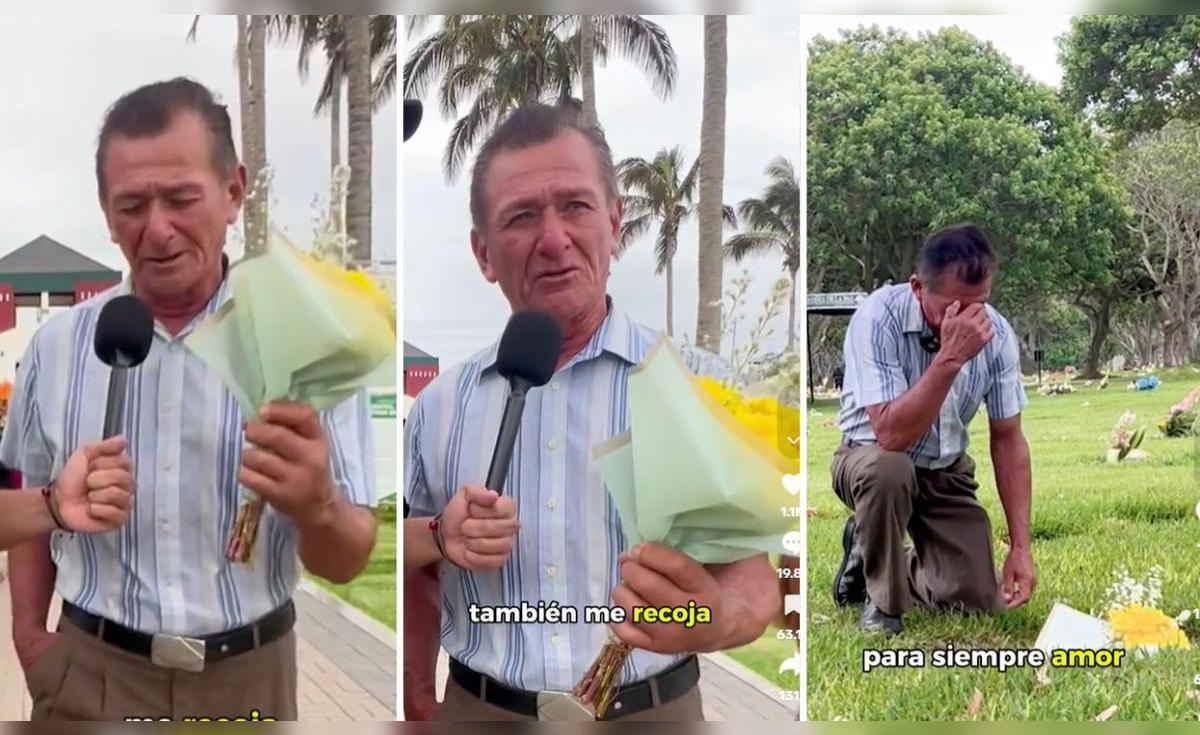 Adulto mayor conmueve al visitar la tumba de su esposa por San Valentín ...