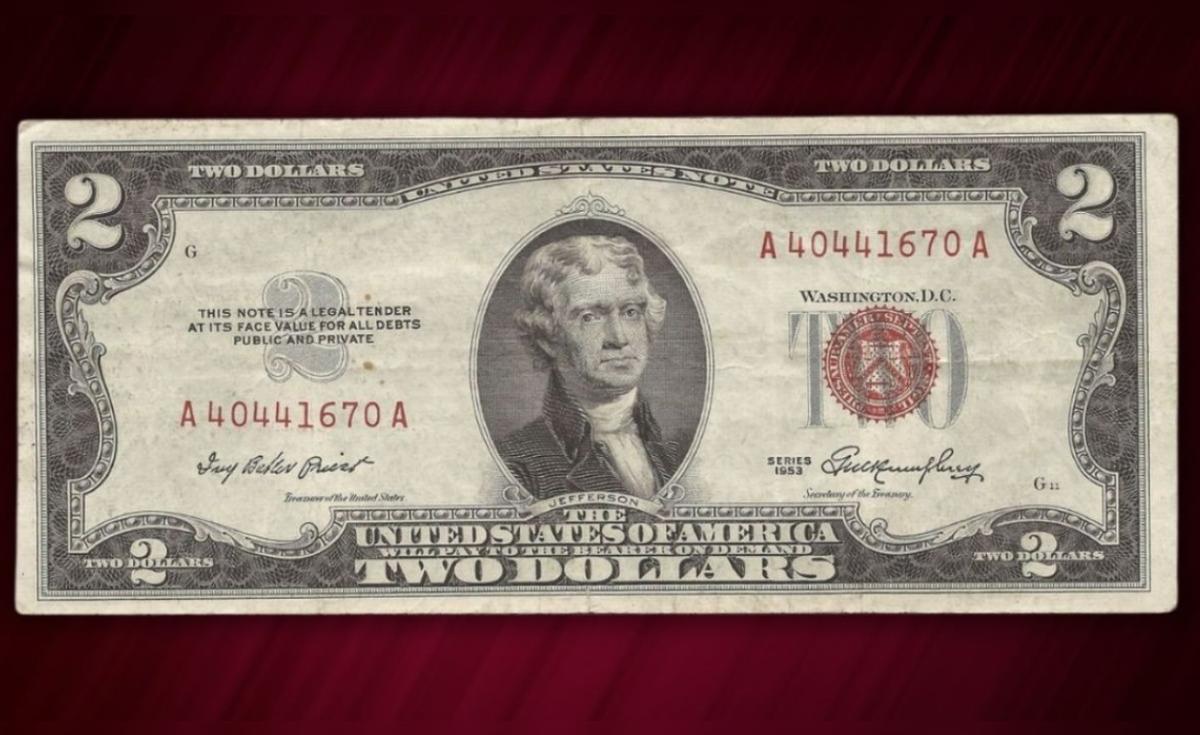 Numismática Estados Unidos: este es el billete de 2 dólares con sello ...