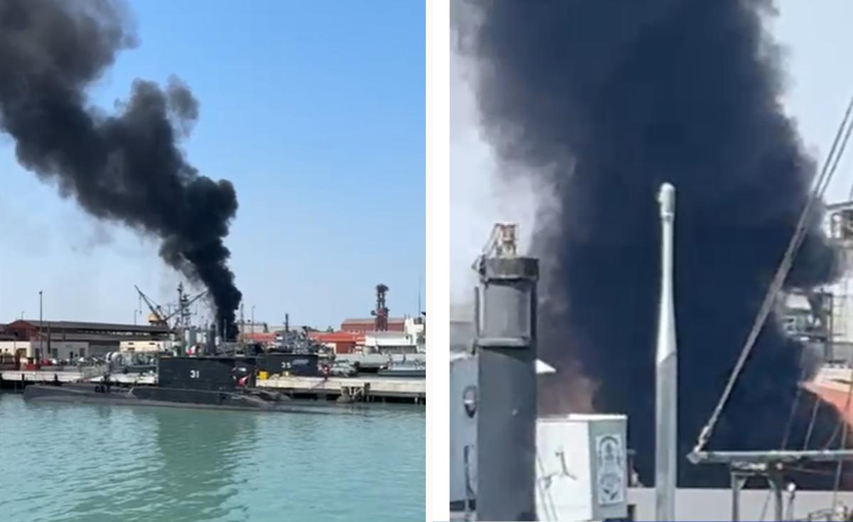 Incendio en Base Naval del Callao: embarcación arde en llamas por ...