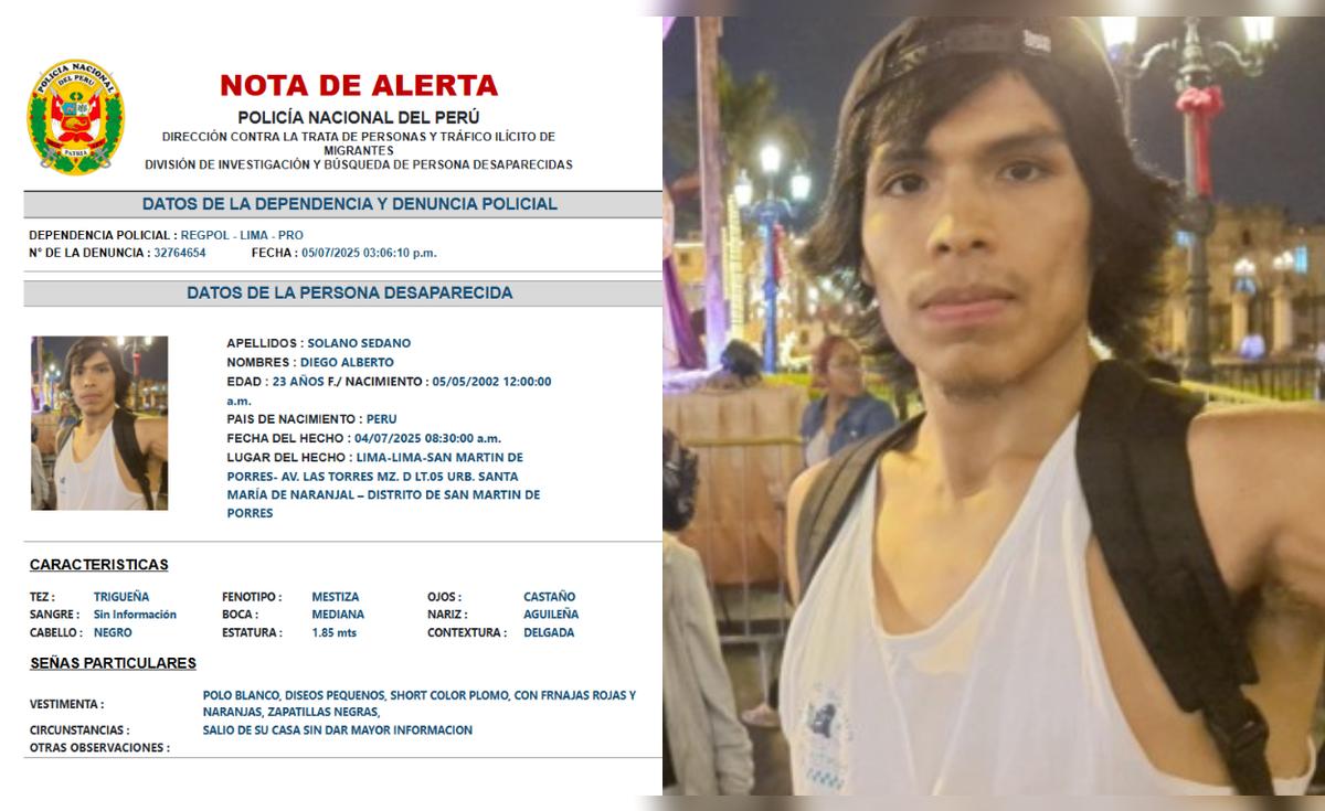 Joven de 23 años desaparece luego de salir a caminar en San Martín de  Porres: familia pide ayuda para dar con su paradero | Sociedad | La  República