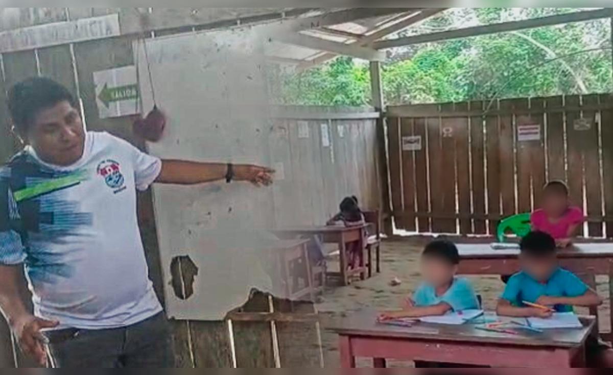 Cayacusha: escuela sin puertas ni sillas, niños estudian en troncos