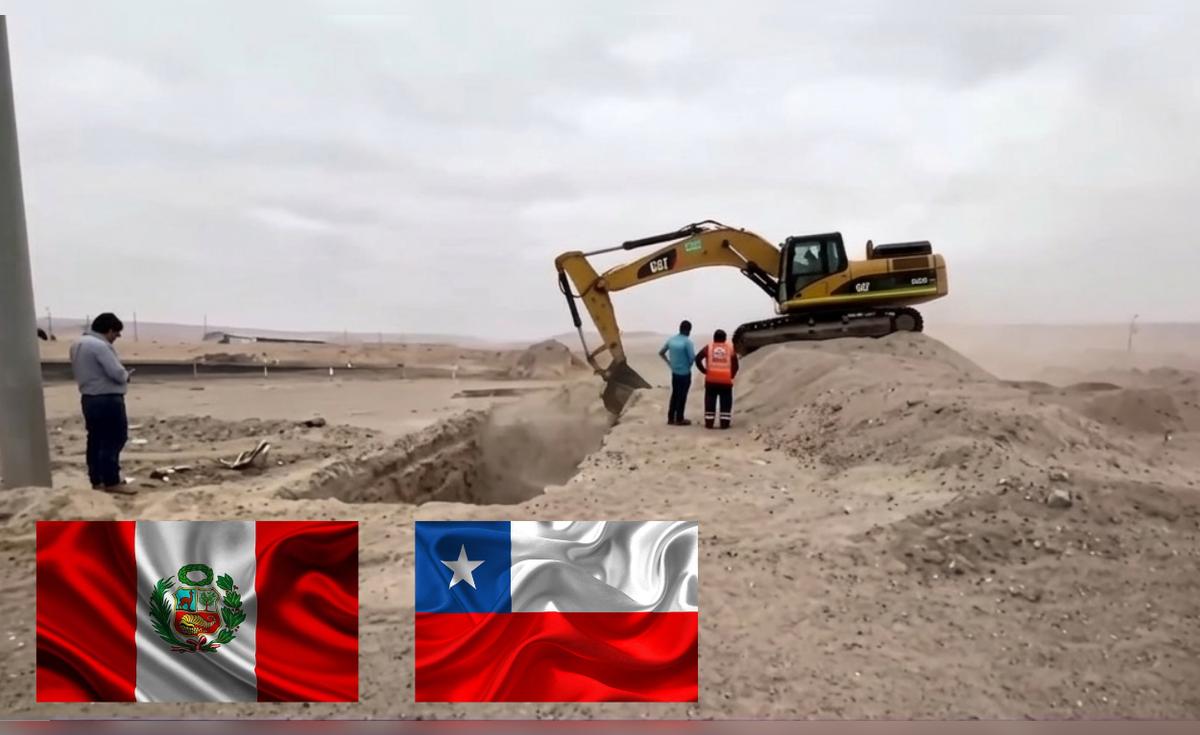 Maquinaria comienza trabajos de excavaci&oacute;n en territorio peruano en Tacna cerca al l&iacute;mite fronterizo Per&uacute;-Chile