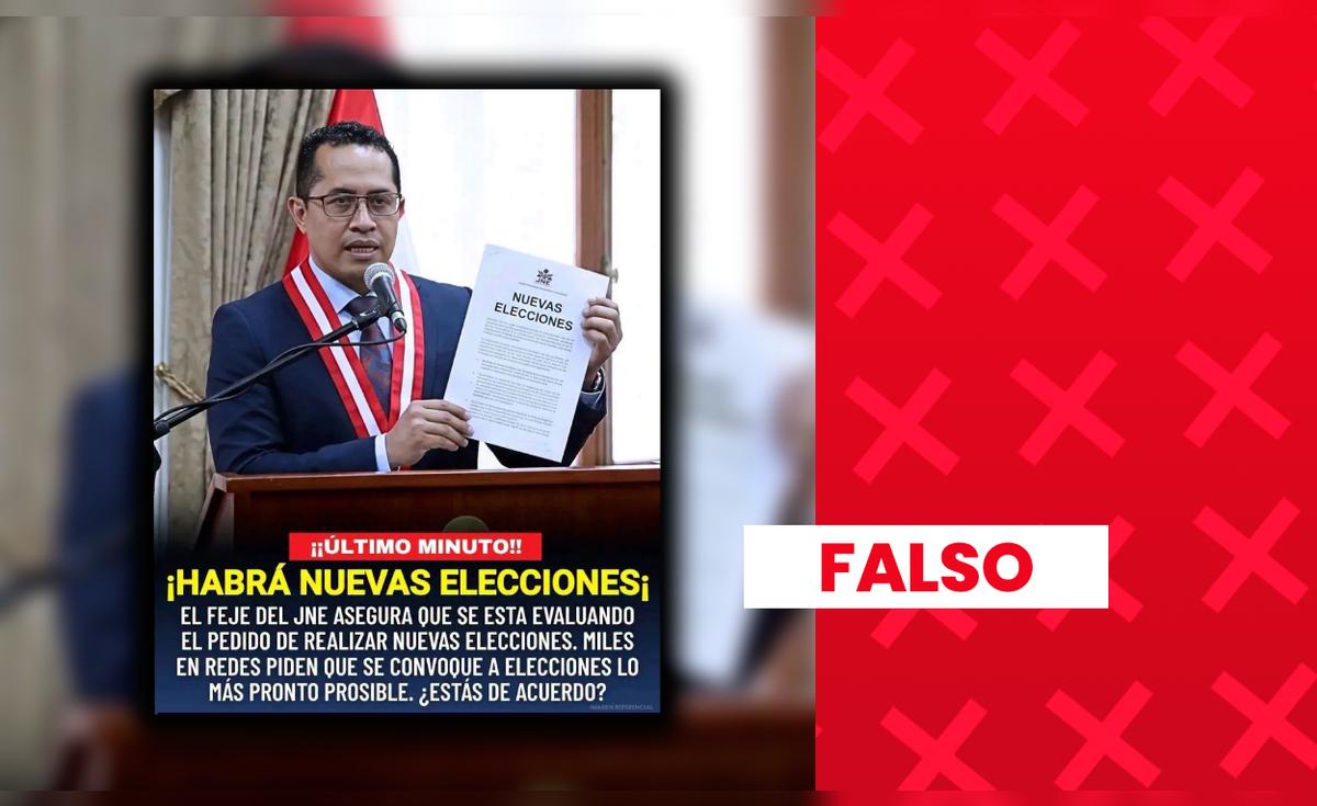 Es falso que el presidente del JNE, Roberto Burneo, haya anunciado nuevas elecciones