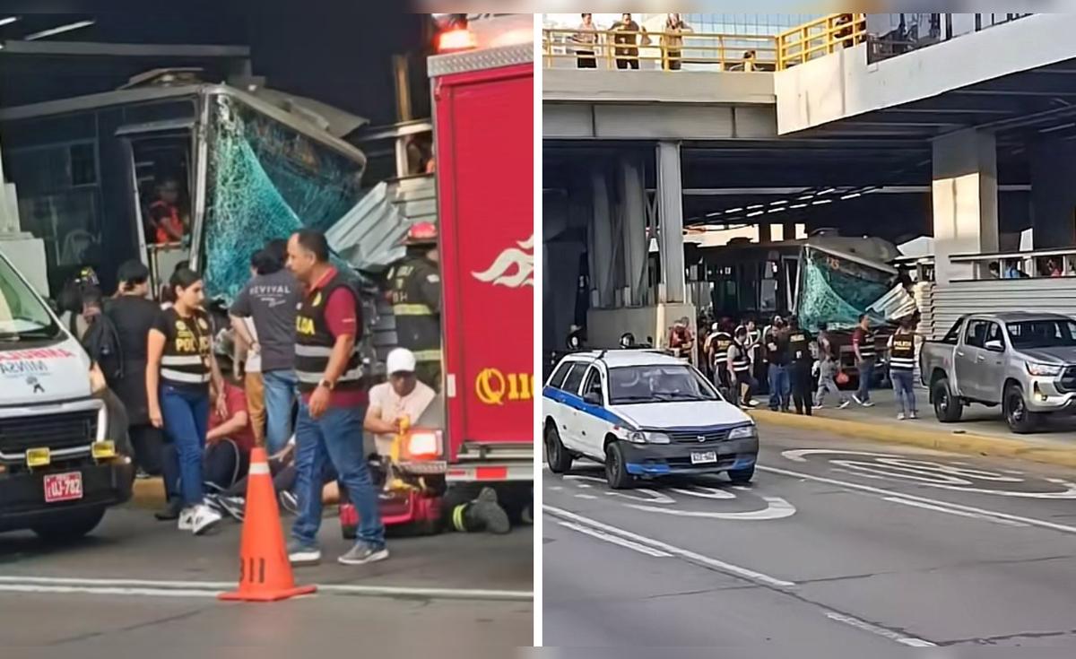 Bus del Metropolitano choca contra barandas en San Isidro: 18 heridos, conductor atrapado — image 2