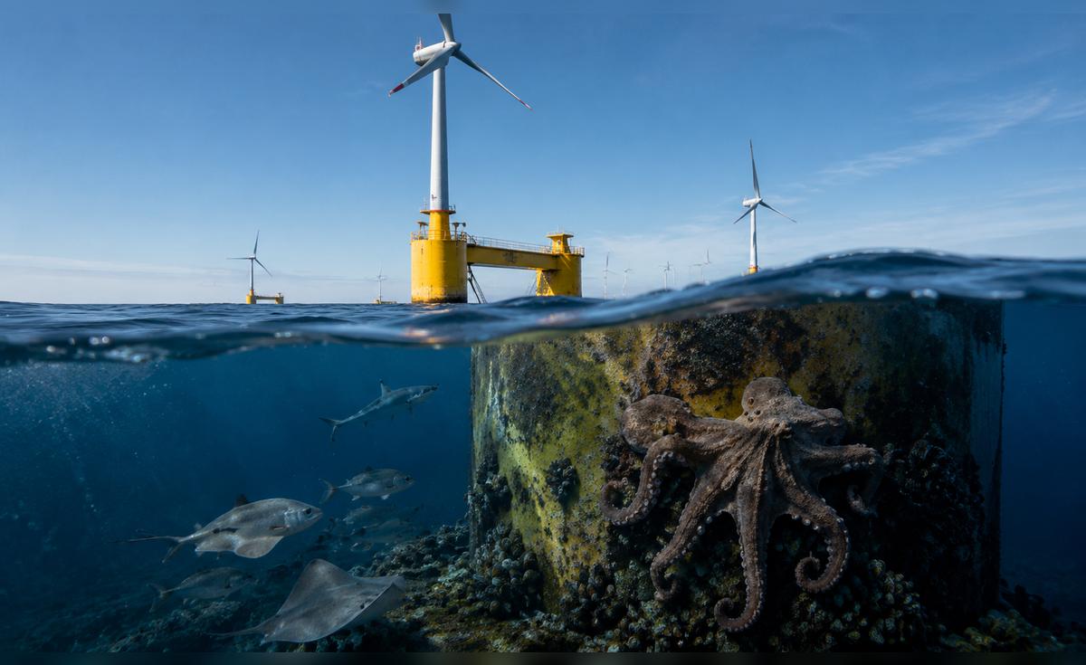El hallazgo que asombra a científicos: parque eólico en Portugal se convierte en refugio para 270 especies marinas