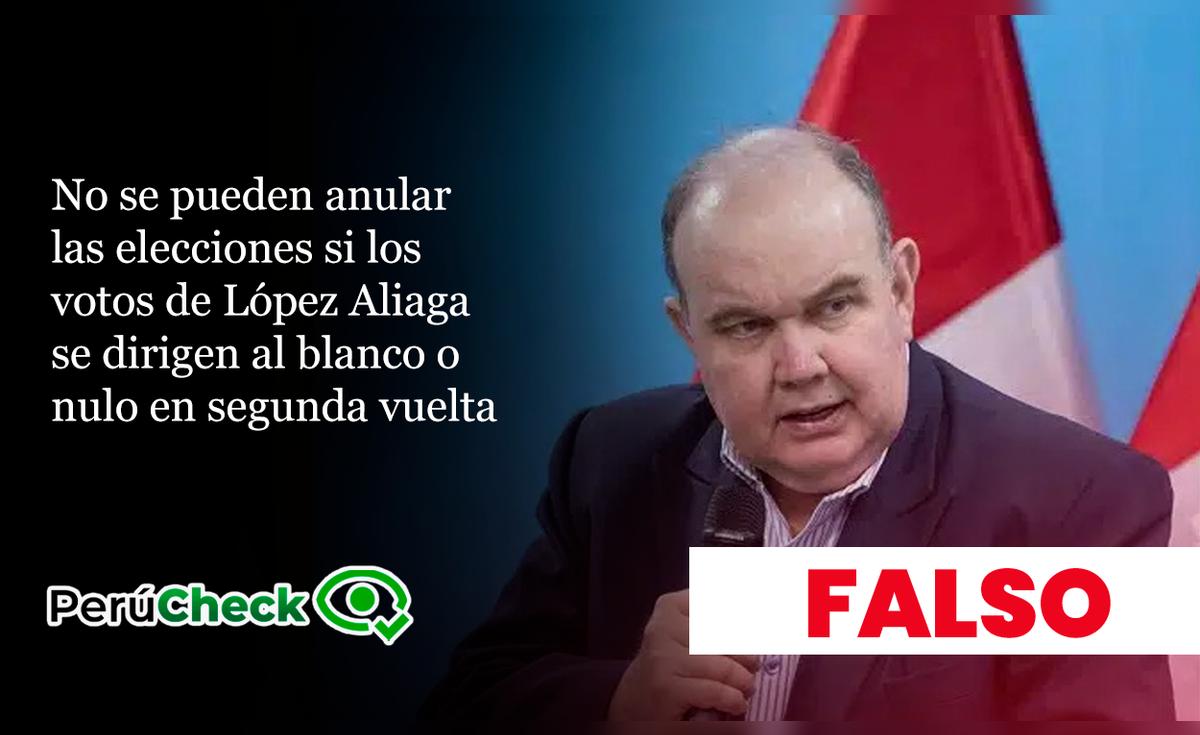 No se pueden anular las elecciones si los votos de López Aliaga se ...