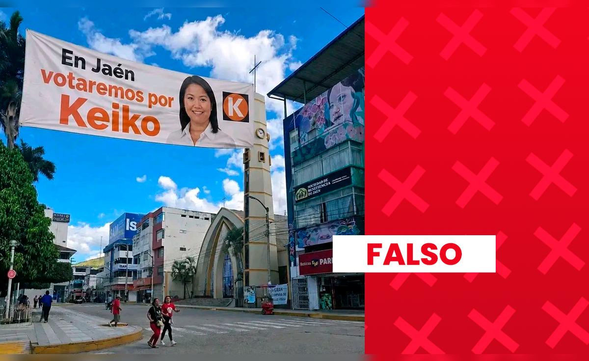 Supuestos carteles de apoyo y rechazo a Keiko Fujimori en Jaén son falsos: imágenes fueron generados con IA