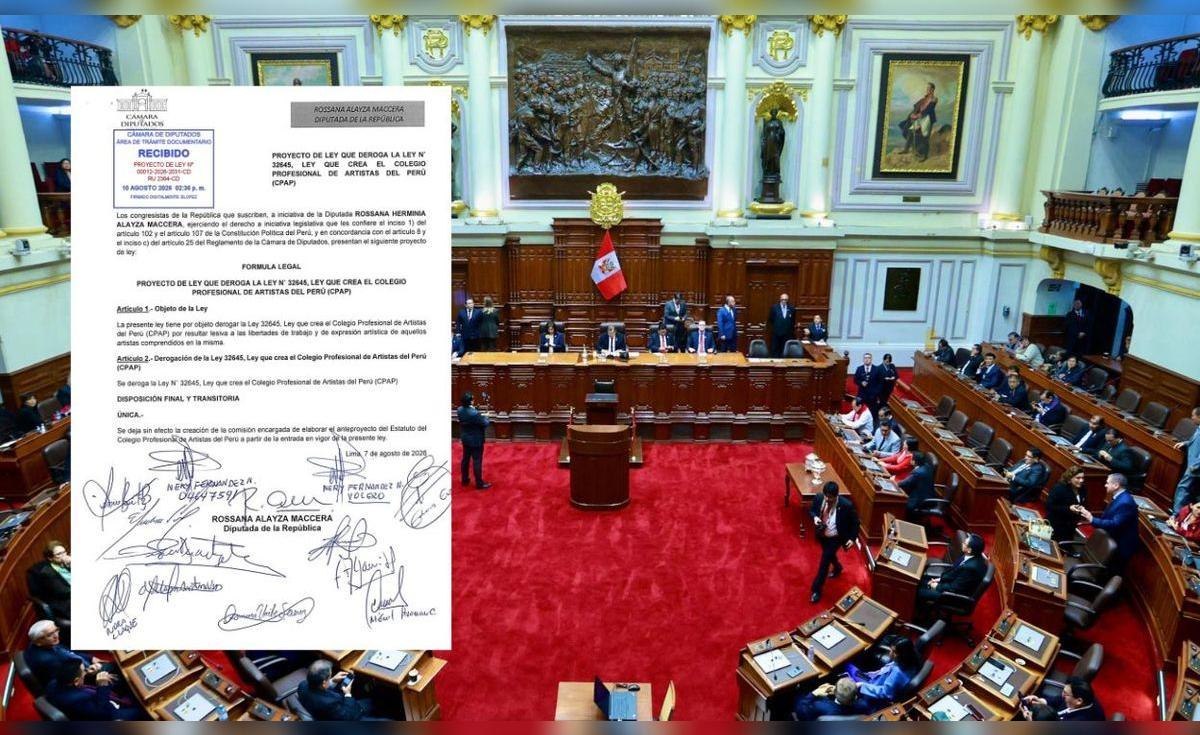 Congreso: presentan proyecto de ley para derogar la creación del Colegio Profesional de Artistas del Perú
