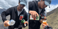 Joven mezcla jager con chicha de jora y su insólita reacción causa furor en redes: ''Con eso ves a Manco Cápac"