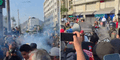 Policía lanza bomba lacrimógena contra manifestantes en paro nacional en la avenida Abancay