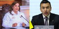 Dina Boluarte pide permiso para viajar al Ecuador y asistir a la toma de mando de Daniel Noboa