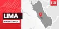 Temblor de magnitud 4.1 se sintió en Lima hoy, según IGP