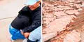 Pareja se abraza al ver que parte de su casa en construcción colapsó tras sismo de 6,1: "Lo material se recupera"