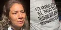 Migrante peruana cruza la frontera de EE.UU. con dirección de su destino impresa en su camiseta