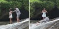 Novio iba a pedirle matrimonio a su pareja en cascada, pero terminó cayendo: "Y se marchó..."