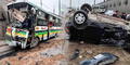 Impactante choque entre cúster y auto en la avenida Néstor Gambetta deja 11 heridos en Ventanilla