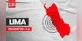 Temblor en Lima: sismo de magnitud 3,6 remeció hoy la capital, según IGP