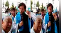 ¡Casi pierde la sonrisa! Se le cae la dentadura mientras realizaba cántico por triunfo argentino