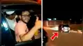 Hombre ebrio cree que todo está bien, maneja su auto y cae al vacío [VIDEO]