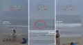 Captan supuestos tiburones en una playa de Barranca y usuarios quedan en shock