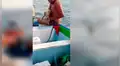 Pescadores salvan a perro que fue arrastrado por el mar y que estuvo a punto de morir ahogado [VIDEO]