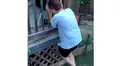 YouTube viral: Chica carga a su enorme criatura y esta le orina encima [VIDEO]